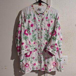 Vintage Queen Caro Pastel Embroidered Pink & White Tunic Philippines Size 2XL